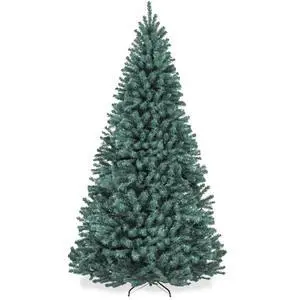 Artificial Christmas Tree, 7.5ft Premium Unlit Realistic Spruce Holiday Décor w/Dense Branches, Metal Base Blue Spruce Artificial Christmas Tree, 7.5ft Premium Unlit Realistic Spruce Holiday Décor w/Dense Branches, Metal Base Blue Spruce