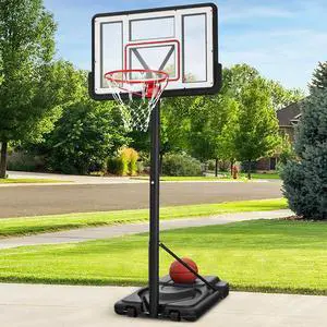 10ft Regulation Basketball Hoop, Height Adjustable Outdoor Goal w/Shock Absorbent Rim, Base Gel, 2 Wheels 10ft Regulation Basketball Hoop, Height Adjustable Outdoor Goal w/Shock Absorbent Rim, Base Gel, 2 Wheels