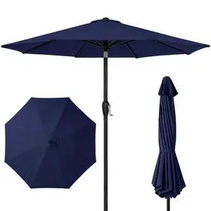 9ft Commercial Grade Patio Umbrella, 5-Year Fade Resistant 260 GSM Polyester Canopy, Rustproof Aluminum Frame, Smooth Tilt & Crank for Patio, Restaurant, Pool & Deck - Navy 9ft Commercial Grade Patio Umbrella, 5-Year Fade Resistant 260 GSM Polyester Canopy, Rustproof Aluminum Frame, Smooth Tilt & Crank for Patio, Restaurant, Pool & Deck - Navy