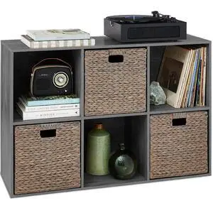 Best Choice Products 6-Cube Storage Organizer, 13.5in Shelf Opening, Bookcase, Display Shelf, Customizable w/ 3 Removable Back Panels Dark Gray Best Choice Products 6-Cube Storage Organizer, 13.5in Shelf Opening, Bookcase, Display Shelf, Customizable w/ 3 Removable Back Panels Dark Gray