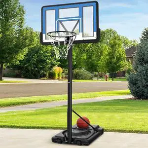 10ft Regulation Basketball Hoop, Height Adjustable Outdoor Goal w/Shock Absorbent Rim, Base Gel, 2 Wheels 10ft Regulation Basketball Hoop, Height Adjustable Outdoor Goal w/Shock Absorbent Rim, Base Gel, 2 Wheels