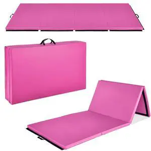 10ftx4ftx2in Folding Gym Mat 4-Panel Exercise Gymnastics Aerobics Workout Fitness Floor Mats w/Carrying Handles 10ftx4ftx2in Folding Gym Mat 4-Panel Exercise Gymnastics Aerobics Workout Fitness Floor Mats w/Carrying Handles
