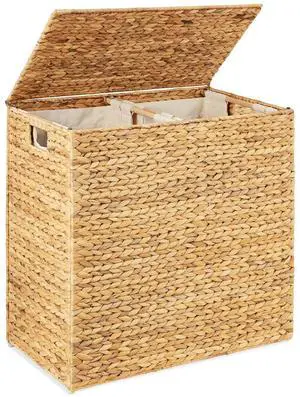 X-Large Laundry Hamper with Lid, Natural Handwoven Hyacinth Laundry Basket, W/Removeable & Washable Liner Bag, Portable, Handles, 53 Gallon (200 liters) - Natural X-Large Laundry Hamper with Lid, Natural Handwoven Hyacinth Laundry Basket, W/Removeable & Washable Liner Bag, Portable, Handles, 53 Gallon (200 liters) - Natural