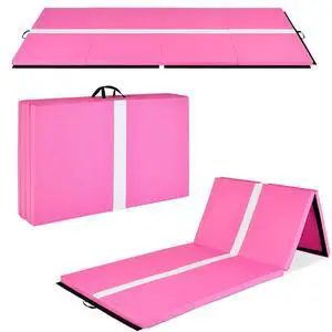 10ftx4ftx2in Folding Gym Mat 4-Panel Exercise Gymnastics Aerobics Workout Fitness Floor Mats w/Carrying Handles 10ftx4ftx2in Folding Gym Mat 4-Panel Exercise Gymnastics Aerobics Workout Fitness Floor Mats w/Carrying Handles