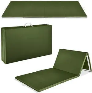 10ftx4ftx2in Folding Gym Mat 4-Panel Exercise Gymnastics Aerobics Workout Fitness Floor Mats w/Carrying Handles 10ftx4ftx2in Folding Gym Mat 4-Panel Exercise Gymnastics Aerobics Workout Fitness Floor Mats w/Carrying Handles