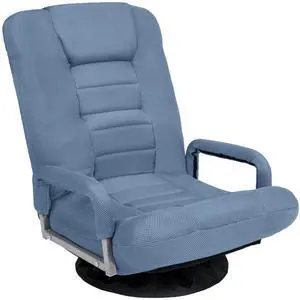 Swivel Gaming Chair 360 Degree Multipurpose Floor Chair Rocker for TV, Reading, Playing Video Games w/Lumbar Support, Armrest Handles, Adjustable Foldable Backrest - Dusty Blue Swivel Gaming Chair 360 Degree Multipurpose Floor Chair Rocker for TV, Reading, Playing Video Games w/Lumbar Support, Armrest Handles, Adjustable Foldable Backrest - Dusty Blue