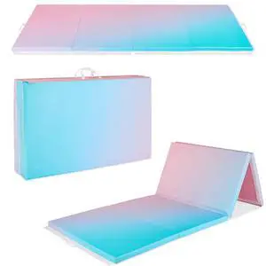 10ftx4ftx2in Folding Gym Mat 4-Panel Exercise Gymnastics Aerobics Workout Fitness Floor Mats w/Carrying Handles 10ftx4ftx2in Folding Gym Mat 4-Panel Exercise Gymnastics Aerobics Workout Fitness Floor Mats w/Carrying Handles