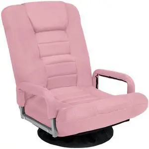 Swivel Gaming Chair 360 Degree Multipurpose Floor Chair Rocker for TV, Reading, Playing Video Games w/Lumbar Support, Armrest Handles, Adjustable Foldable Backrest - Pink Swivel Gaming Chair 360 Degree Multipurpose Floor Chair Rocker for TV, Reading, Playing Video Games w/Lumbar Support, Armrest Handles, Adjustable Foldable Backrest - Pink