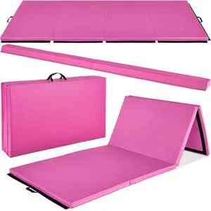 10ftx4ftx2in Folding Gym Mat 4-Panel Exercise Gymnastics Aerobics Workout Fitness Floor Mats w/Carrying Handles 10ftx4ftx2in Folding Gym Mat 4-Panel Exercise Gymnastics Aerobics Workout Fitness Floor Mats w/Carrying Handles