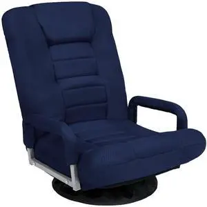 Swivel Gaming Chair 360 Degree Multipurpose Floor Chair Rocker for TV, Reading, Playing Video Games w/Lumbar Support, Armrest Handles, Adjustable Foldable Backrest - Navy Swivel Gaming Chair 360 Degree Multipurpose Floor Chair Rocker for TV, Reading, Playing Video Games w/Lumbar Support, Armrest Handles, Adjustable Foldable Backrest - Navy