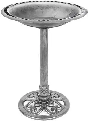 Best Choice Products 28in Pedestal Bird Bath, Vintage Outdoor Resin Accent Decoration w/Fleur-de-Lis Accents - Stone Best Choice Products 28in Pedestal Bird Bath, Vintage Outdoor Resin Accent Decoration w/Fleur-de-Lis Accents - Stone