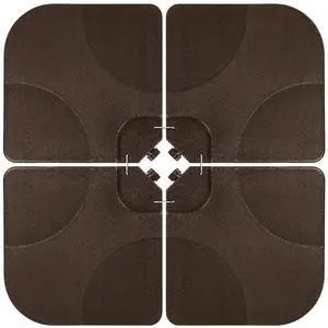 4-Piece 155lb Capacity Heavy-Duty Cantilever Offset Patio Umbrella Stand Square Base Plate Set w/Easy-Fill Spouts for Water or Sand - Brown 4-Piece 155lb Capacity Heavy-Duty Cantilever Offset Patio Umbrella Stand Square Base Plate Set w/Easy-Fill Spouts for Water or Sand - Brown