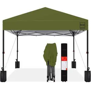 10x10ft Pop Up Canopy Tent, Outdoor Shade, 1 Person 1 Minute Set Up, Carry Case, 4 Weight Bags - Olive Green 10x10ft Pop Up Canopy Tent, Outdoor Shade, 1 Person 1 Minute Set Up, Carry Case, 4 Weight Bags - Olive Green