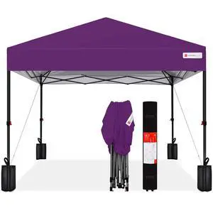 10x10ft Pop Up Canopy Tent, Outdoor Shade, 1 Person 1 Minute Set Up, Carry Case, 4 Weight Bags - Amethyst Purple 10x10ft Pop Up Canopy Tent, Outdoor Shade, 1 Person 1 Minute Set Up, Carry Case, 4 Weight Bags - Amethyst Purple