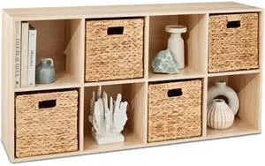 Best Choice Products 8-Cube Storage Organizer, 13.5in Shelf Opening, Bookcase, Display Shelf, Customizable w/ 2 Removable Back Panels Light Oak Best Choice Products 8-Cube Storage Organizer, 13.5in Shelf Opening, Bookcase, Display Shelf, Customizable w/ 2 Removable Back Panels Light Oak