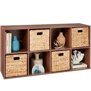 Best Choice Products 8-Cube Storage Organizer, 13.5in Shelf Opening, Bookcase, Display Shelf, Customizable w/ 2 Removable Back Panels Walnut Best Choice Products 8-Cube Storage Organizer, 13.5in Shelf Opening, Bookcase, Display Shelf, Customizable w/ 2 Removable Back Panels Walnut