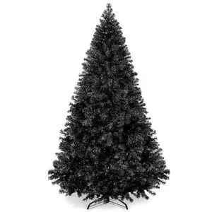 6ft Artificial Full Black Christmas Tree Seasonal Holiday Decoration for Home, Office, Party Decoration w/ 947 PVC Branch Tips, Metal Hinges, Foldable Base 6ft Artificial Full Black Christmas Tree Seasonal Holiday Decoration for Home, Office, Party Decoration w/ 947 PVC Branch Tips, Metal Hinges, Foldable Base
