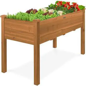 Best Choice Products 48 x 24 x 30 Inches Raised Garden Bed, Elevated Wood Planter Box Stand for Backyard, Patio, Balcony with Bed Liner, 200 Pound Capacity - Acorn Brown Best Choice Products 48 x 24 x 30 Inches Raised Garden Bed, Elevated Wood Planter Box Stand for Backyard, Patio, Balcony with Bed Liner, 200 Pound Capacity - Acorn Brown