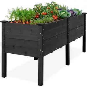 Best Choice Products 72" x 24" x 30" Raised Garden Bed with Extra Deep 16" Depth, Elevated Wood Planter Box Stand for Backyard, Patio, Balcony, Natural Fir Wood - Black Best Choice Products 72" x 24" x 30" Raised Garden Bed with Extra Deep 16" Depth, Elevated Wood Planter Box Stand for Backyard, Patio, Balcony, Natural Fir Wood - Black
