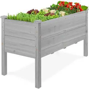 Best Choice Products 48" x 24" x 30" Raised Garden Bed with Extra Deep 16" Depth, Elevated Wood Planter Box Stand for Backyard, Patio, Balcony, Natural Fir Wood - Gray Best Choice Products 48" x 24" x 30" Raised Garden Bed with Extra Deep 16" Depth, Elevated Wood Planter Box Stand for Backyard, Patio, Balcony, Natural Fir Wood - Gray