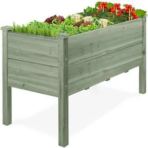 Best Choice Products 48" x 24" x 30" Raised Garden Bed with Extra Deep 16" Depth, Elevated Wood Planter Box Stand for Backyard, Patio, Balcony, Natural Fir Wood - Sage Best Choice Products 48" x 24" x 30" Raised Garden Bed with Extra Deep 16" Depth, Elevated Wood Planter Box Stand for Backyard, Patio, Balcony, Natural Fir Wood - Sage