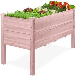 Best Choice Products 48" x 24" x 30" Raised Garden Bed with Extra Deep 16" Depth, Elevated Wood Planter Box Stand for Backyard, Patio, Balcony, Natural Fir Wood - Pink Best Choice Products 48" x 24" x 30" Raised Garden Bed with Extra Deep 16" Depth, Elevated Wood Planter Box Stand for Backyard, Patio, Balcony, Natural Fir Wood - Pink