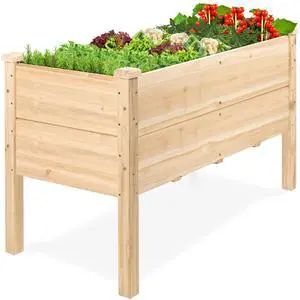 Best Choice Products 48" x 24" x 30" Raised Garden Bed with Extra Deep 16" Depth, Elevated Wood Planter Box Stand for Backyard, Patio, Balcony, Natural Fir Wood - Natural Best Choice Products 48" x 24" x 30" Raised Garden Bed with Extra Deep 16" Depth, Elevated Wood Planter Box Stand for Backyard, Patio, Balcony, Natural Fir Wood - Natural