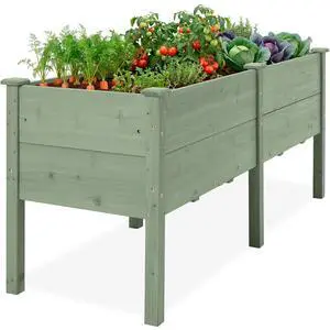 Best Choice Products 72" x 24" x 30" Raised Garden Bed with Extra Deep 16" Depth, Elevated Wood Planter Box Stand for Backyard, Patio, Balcony, Natural Fir Wood - Sage Best Choice Products 72" x 24" x 30" Raised Garden Bed with Extra Deep 16" Depth, Elevated Wood Planter Box Stand for Backyard, Patio, Balcony, Natural Fir Wood - Sage