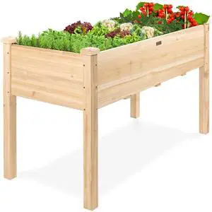 Best Choice Products 48 x 24 x 30 Inches Raised Garden Bed, Elevated Wood Planter Box Stand for Backyard, Patio, Balcony with Bed Liner, 200 Pound Capacity - Natural Best Choice Products 48 x 24 x 30 Inches Raised Garden Bed, Elevated Wood Planter Box Stand for Backyard, Patio, Balcony with Bed Liner, 200 Pound Capacity - Natural