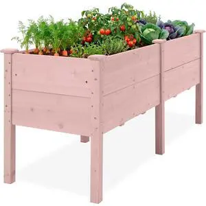 Best Choice Products 72" x 24" x 30" Raised Garden Bed with Extra Deep 16" Depth, Elevated Wood Planter Box Stand for Backyard, Patio, Balcony, Natural Fir Wood - Pink Best Choice Products 72" x 24" x 30" Raised Garden Bed with Extra Deep 16" Depth, Elevated Wood Planter Box Stand for Backyard, Patio, Balcony, Natural Fir Wood - Pink