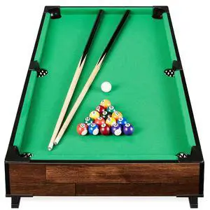Tabletop Billiard Table, Pool Game Table for Living Room, Game Room w/ 2 Cue Sticks, Ball Set, Storage Bag Tabletop Billiard Table, Pool Game Table for Living Room, Game Room w/ 2 Cue Sticks, Ball Set, Storage Bag