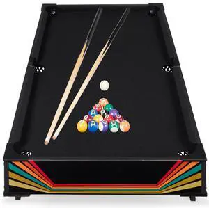 Tabletop Billiard Table, Pool Game Table for Living Room, Game Room w/ 2 Cue Sticks, Ball Set, Storage Bag Tabletop Billiard Table, Pool Game Table for Living Room, Game Room w/ 2 Cue Sticks, Ball Set, Storage Bag