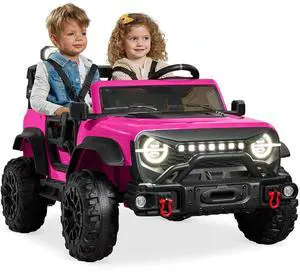 Best Choice Products Kids 24V 2-Seater Electric Ride On Car Truck w/ 132lb Weight Capacity, Parent Control, Bluetooth, LED Lights - Hot Pink Best Choice Products Kids 24V 2-Seater Electric Ride On Car Truck w/ 132lb Weight Capacity, Parent Control, Bluetooth, LED Lights - Hot Pink