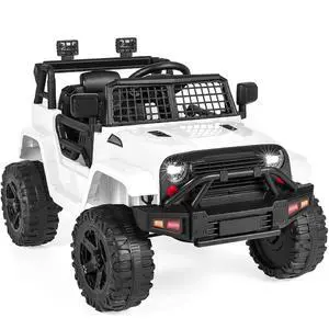Best Choice Products 12V Kids Electric Vehicle Toy Ride On Car with Parent Remote Control for Toddlers, Seat Harness, 61 lbs Weight Capacity, Locking Doors, Spring Suspension, Bluetooth - White Best Choice Products 12V Kids Electric Vehicle Toy Ride On Car with Parent Remote Control for Toddlers, Seat Harness, 61 lbs Weight Capacity, Locking Doors, Spring Suspension, Bluetooth - White