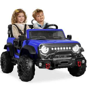Best Choice Products Kids 24V 2-Seater Electric Ride On Car Truck w/ 132lb Weight Capacity, Parent Control, Bluetooth, LED Lights - Blue Best Choice Products Kids 24V 2-Seater Electric Ride On Car Truck w/ 132lb Weight Capacity, Parent Control, Bluetooth, LED Lights - Blue