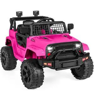 Best Choice Products 12V Kids Electric Vehicle Toy Ride On Car with Parent Remote Control for Toddlers, Seat Harness, 61 lbs Weight Capacity, Locking Doors, Spring Suspension, Bluetooth - Hot Pink Best Choice Products 12V Kids Electric Vehicle Toy Ride On Car with Parent Remote Control for Toddlers, Seat Harness, 61 lbs Weight Capacity, Locking Doors, Spring Suspension, Bluetooth - Hot Pink