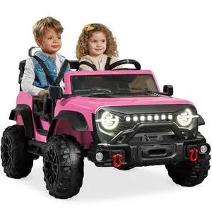 Best Choice Products Kids 24V 2-Seater Electric Ride On Car Truck w/ 132lb Weight Capacity, Parent Control, Bluetooth, LED Lights - Pink Best Choice Products Kids 24V 2-Seater Electric Ride On Car Truck w/ 132lb Weight Capacity, Parent Control, Bluetooth, LED Lights - Pink