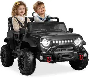 Best Choice Products Kids 24V 2-Seater Electric Ride On Car Truck w/ 132lb Weight Capacity, Parent Control, Bluetooth, LED Lights - Black Best Choice Products Kids 24V 2-Seater Electric Ride On Car Truck w/ 132lb Weight Capacity, Parent Control, Bluetooth, LED Lights - Black