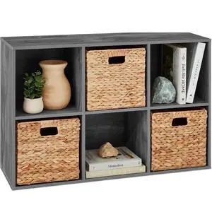 Best Choice Products 6-Cube Storage Organizer, 11in Shelf Opening, Bookcase, Display Shelf, Customizable w/ 3 Removable Back Panels Dark Gray Best Choice Products 6-Cube Storage Organizer, 11in Shelf Opening, Bookcase, Display Shelf, Customizable w/ 3 Removable Back Panels Dark Gray