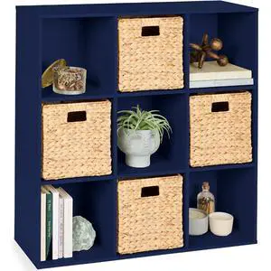 Best Choice Products Kids Bookcase 9-Cube Storage Organizer, 13.5in Shelf Opening, Bookshelf, Toy Storage, Customizable w/ 3 Removable Back Panels Navy Best Choice Products Kids Bookcase 9-Cube Storage Organizer, 13.5in Shelf Opening, Bookshelf, Toy Storage, Customizable w/ 3 Removable Back Panels Navy
