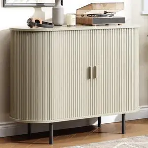 Buffet Cabinet Storage Fluted Buffet Sideboard(40"/Natural White) Buffet Cabinet Storage Fluted Buffet Sideboard(40"/Natural White)