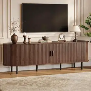 70.8" TV Stand with Storage & Outlets for TVs up to 80", Walnut 70.8" TV Stand with Storage & Outlets for TVs up to 80", Walnut