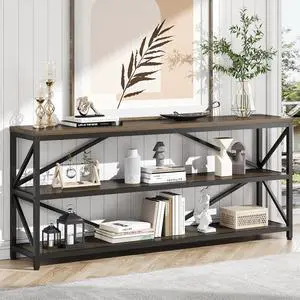 70.8" Extra Long Console Table, Narrow Industrial Sofa Tables 70.8" Extra Long Console Table, Narrow Industrial Sofa Tables