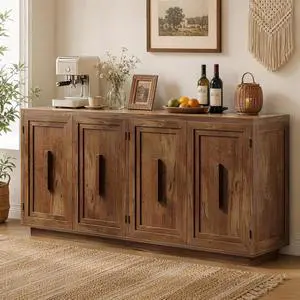 63" Sideboard Buffet Cabinet, Credenza Storage Cabinet with Doors 63" Sideboard Buffet Cabinet, Credenza Storage Cabinet with Doors