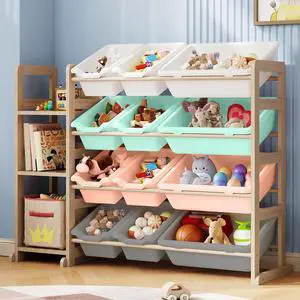Toy Storage Organizer - Toy Organizers and Storage with Bookshelf, Toy Storage Shelf with 3 Shelves and 12 Storage Bins, Kids Bookshelf and Toy Storage for Kids Room, Playroom, Nursery, Multi color Toy Storage Organizer - Toy Organizers and Storage with Bookshelf, Toy Storage Shelf with 3 Shelves and 12 Storage Bins, Kids Bookshelf and Toy Storage for Kids Room, Playroom, Nursery, Multi color