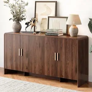 60 Inch Sideboard Buffet Cabinet, Walnut 60 Inch Sideboard Buffet Cabinet, Walnut