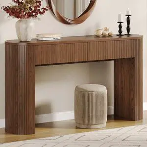 55 Inches Entryway Table with Storage, Console Tables, Walnut 55 Inches Entryway Table with Storage, Console Tables, Walnut