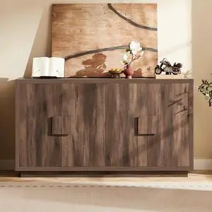 63 Inch Long Buffet Cabinet with Storage, Farmhouse Wooden Sideboard Modern Credenza Storage Cabinet with Doors & Shelves, Mid Century Coffee Bar Cabinet TV Stands for Living Room 63 Inch Long Buffet Cabinet with Storage, Farmhouse Wooden Sideboard Modern Credenza Storage Cabinet with Doors & Shelves, Mid Century Coffee Bar Cabinet TV Stands for Living Room