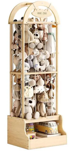 Arched Stuffed Animal Storage Organizer, Wooden Stuffed Animal Zoo Holds 50+ Plush Toys, FSC Pine Wood Plush Toy Holder with Thick Elastic Cords, Open Bottom Cubby for Kids Room Nursery Playroom Arched Stuffed Animal Storage Organizer, Wooden Stuffed Animal Zoo Holds 50+ Plush Toys, FSC Pine Wood Plush Toy Holder with Thick Elastic Cords, Open Bottom Cubby for Kids Room Nursery Playroom