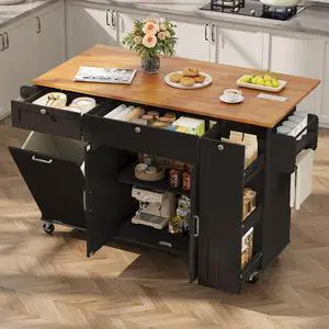 Kitchen Island with Storage, Island Table with Drop Leaf and Power Outlet Kitchen Island with Storage, Island Table with Drop Leaf and Power Outlet